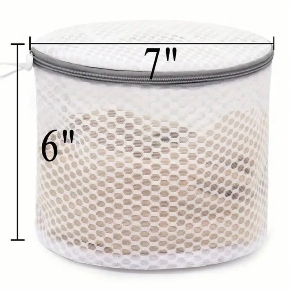 2 Honeycomb Mesh Circular Zipper Laundry Bags